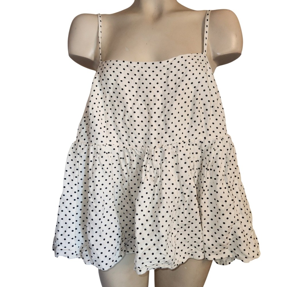 Kate Spade New York Target Polka Dot Babydoll Camisole Top White Black XXL